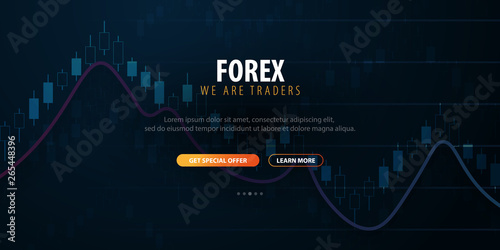 Forex Trading Signals. Candlestick chart in financial market. Vector illustration.