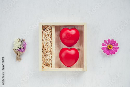 Red heart in love box