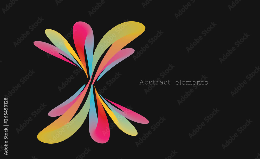 abstract design element in shape of wavy flower