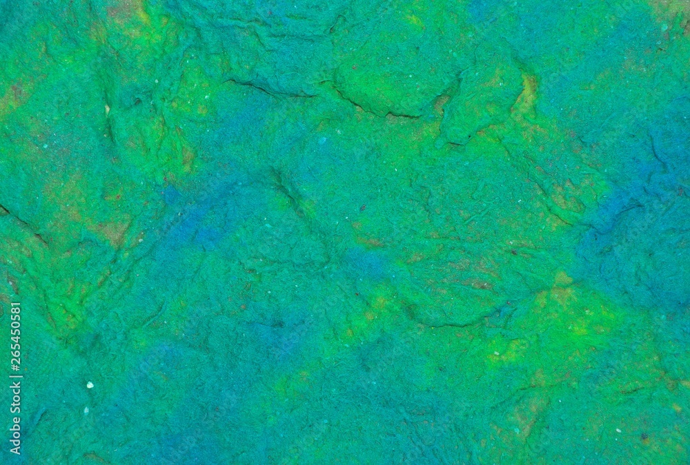 green texture of paint on recycled paper
