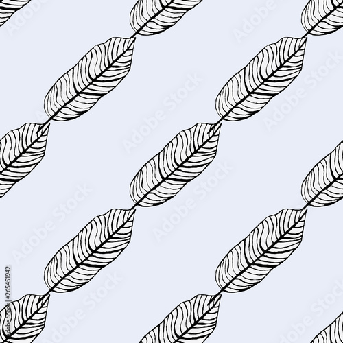 beautiful seamless pattern with a beautiful graphic feather
