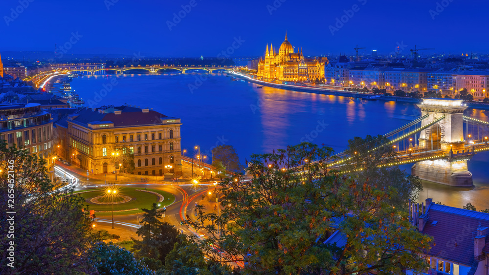 City Center of Budapest at night, Hungary, Europe