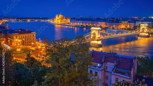 City Center of Budapest at night, Hungary, Europe