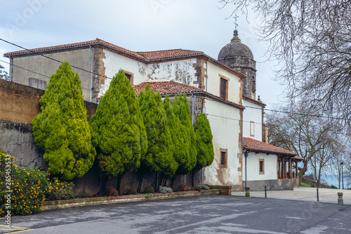 Santa Maria de Sabada church in Lastres, small town over Bay of Biscay in nothern Spain