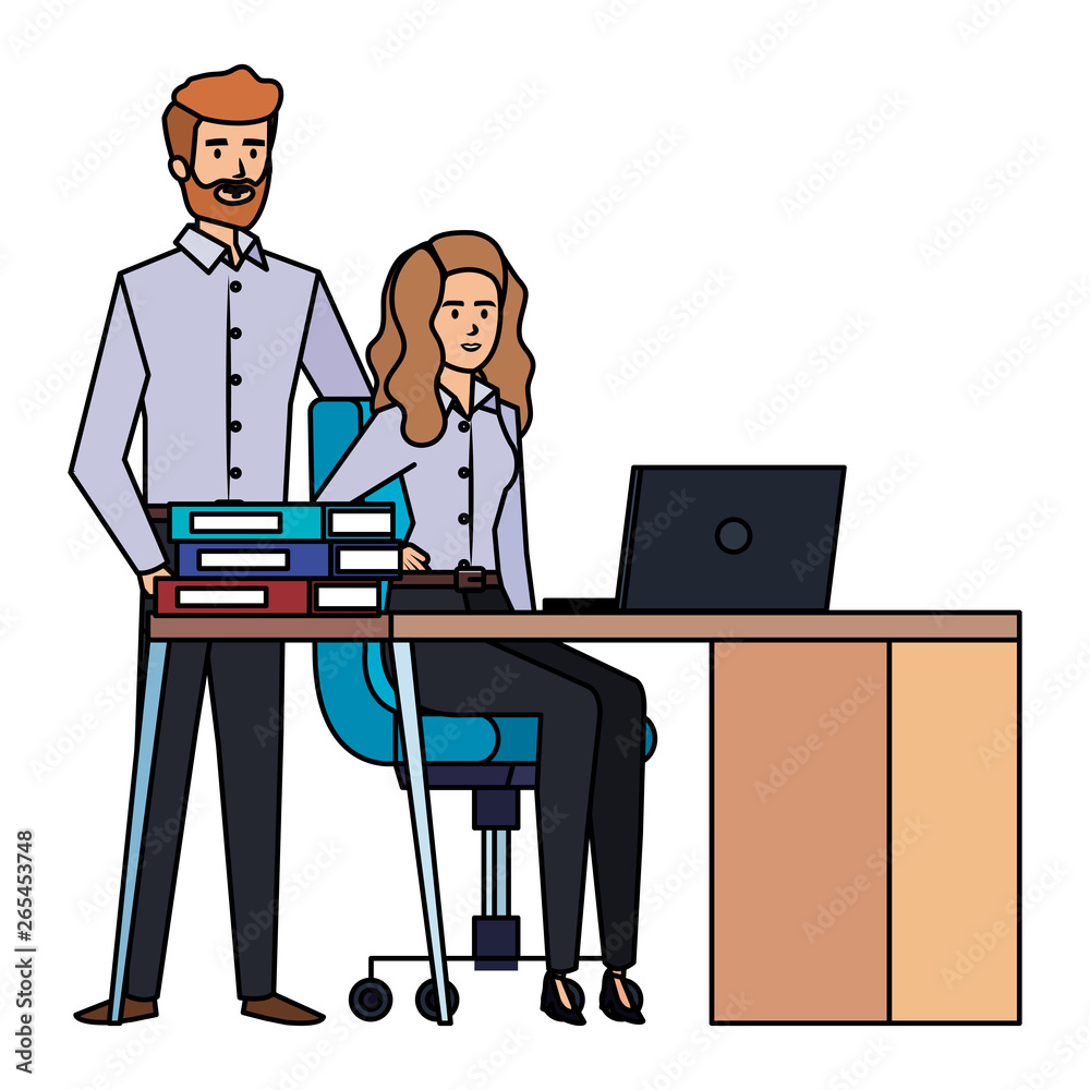 business couple in the workplace