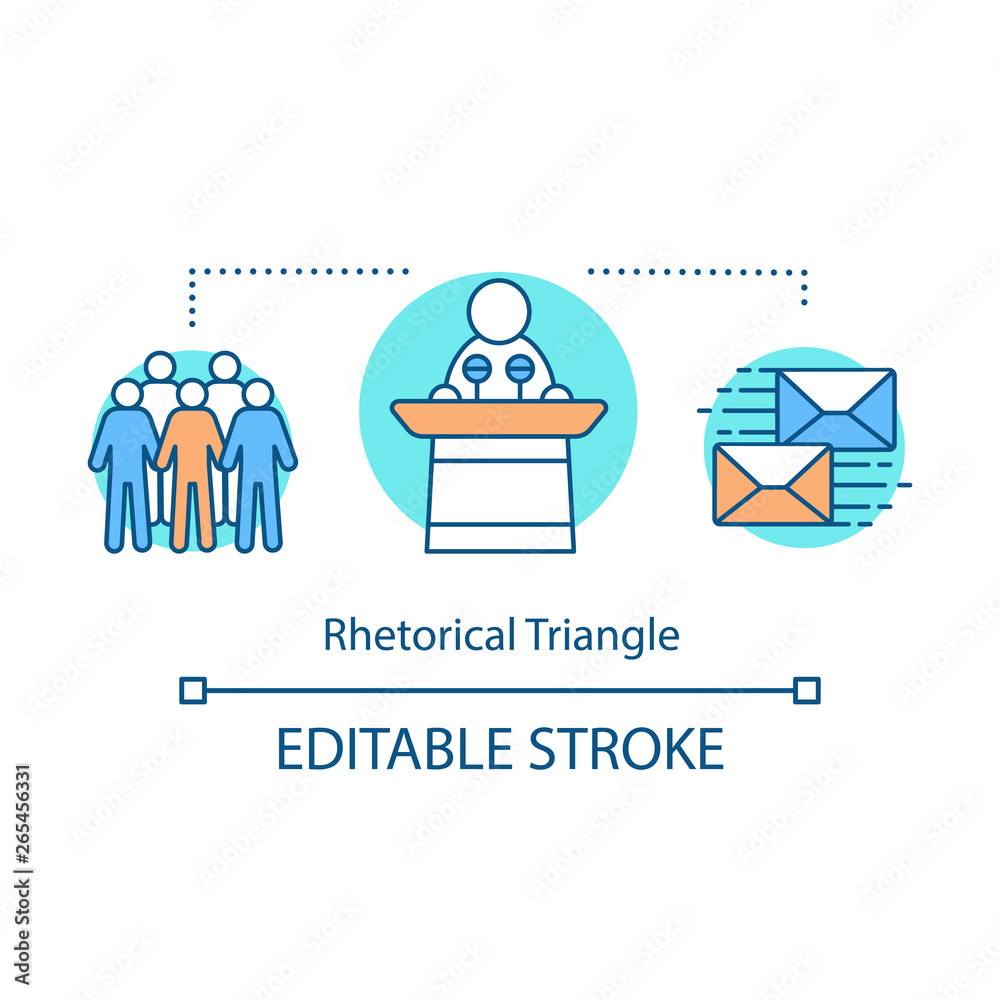 Rhetorical triangle concept icon