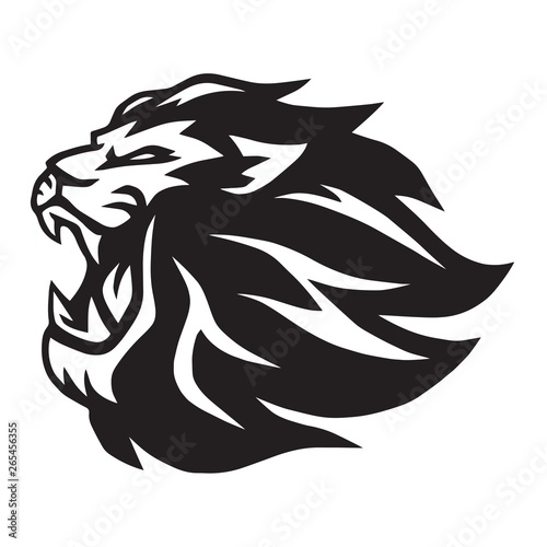 Lion Roaring Logo Mascot Vector Design Illustration