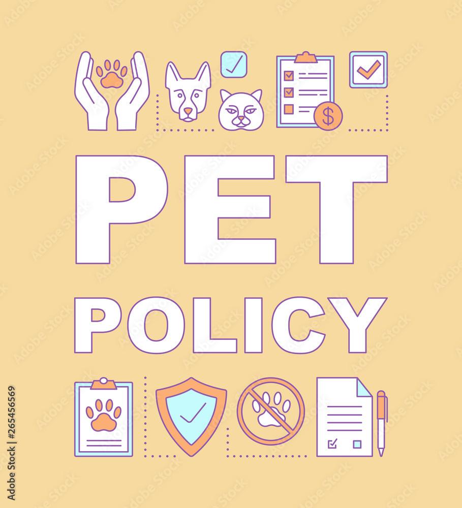 Pet policy word concepts banner Pet policy word concepts banner