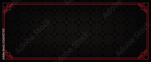 chinese new year banner, abstract oriental background, black square window inspiration, vector illustration 
