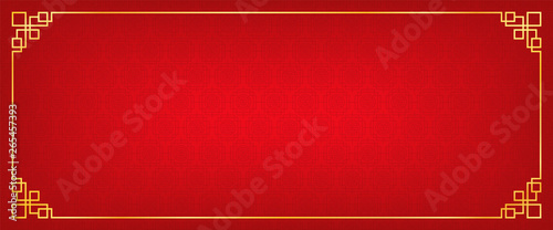 chinese new year banner, abstract oriental background, red square window inspiration, vector illustration 