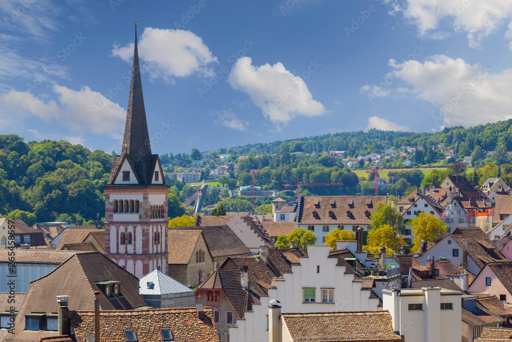Obraz premium City Schaffhausen, Switzerland. Historical center. Top view
