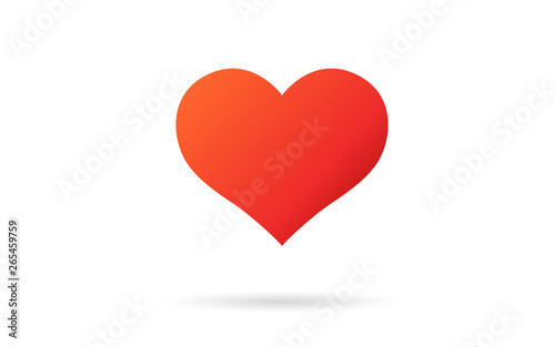 Free Download Heart isolated on a white background. Red color. Love symbol. Icon or logo. Valentine's day. Cute simple modern design. Beautiful gradient. Flat style vector illustration. - GFXLoad