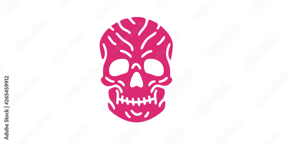 Skull logo. Simple cartoon design icon, emblem. Realistic silhouette. Flat style vector illustration. Skull logo. Simple cartoon design icon, emblem. Realistic silhouette. Flat style vector illustration.