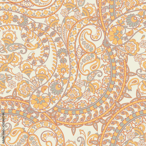 Paisley Seamless vintage vector background.