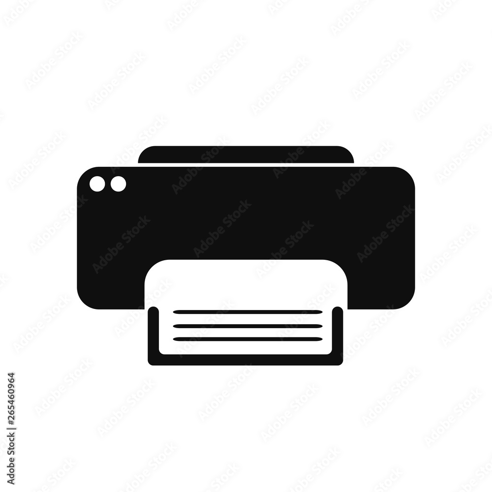 Printericon. Printer flat logo. Vector illustration. Printericon. Printer flat logo. Vector illustration.
