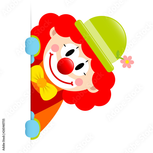 Leinwand Poster Clown Rote Haare Banner Vertikal
