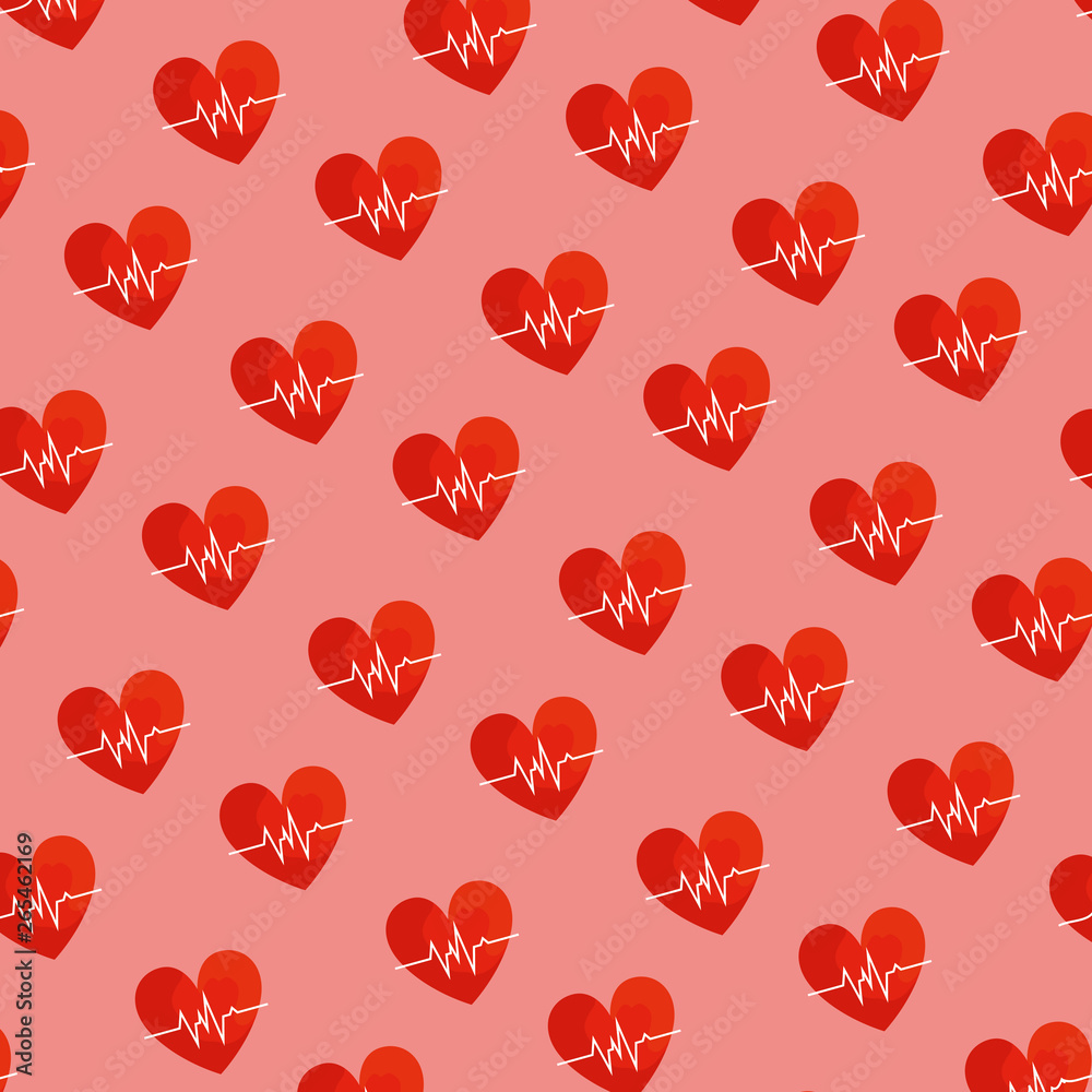 hearts cardio pattern background