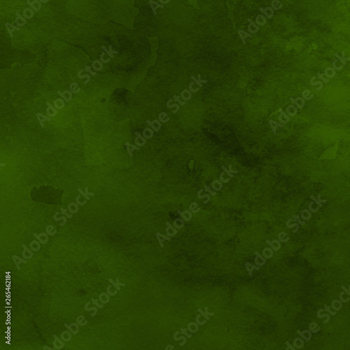 Green ink and watercolor textures on white paper background. Paint leaks and ombre effects. Hand painted abstract image.