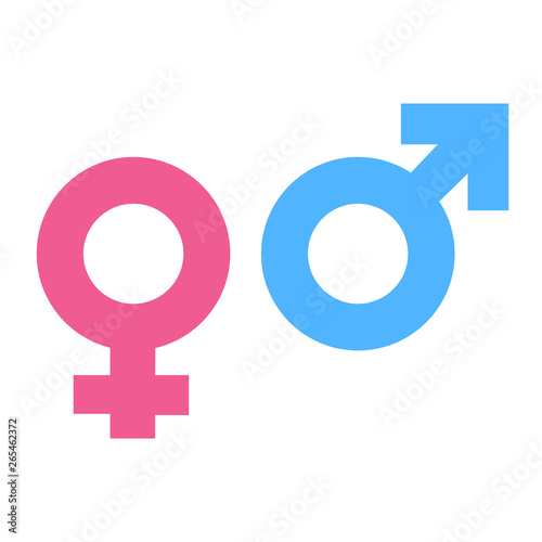solated illustrations of male and female gender symbols