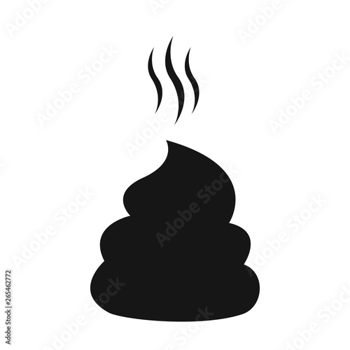 Poop vector icon on white background.
