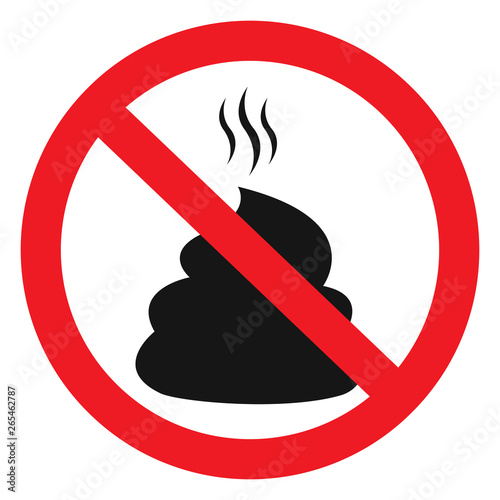 No poop vector sign illustration isolated on white background.