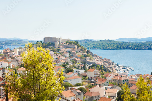 Sibenik, Croatia - Aerial view upon the old town of Sibenik