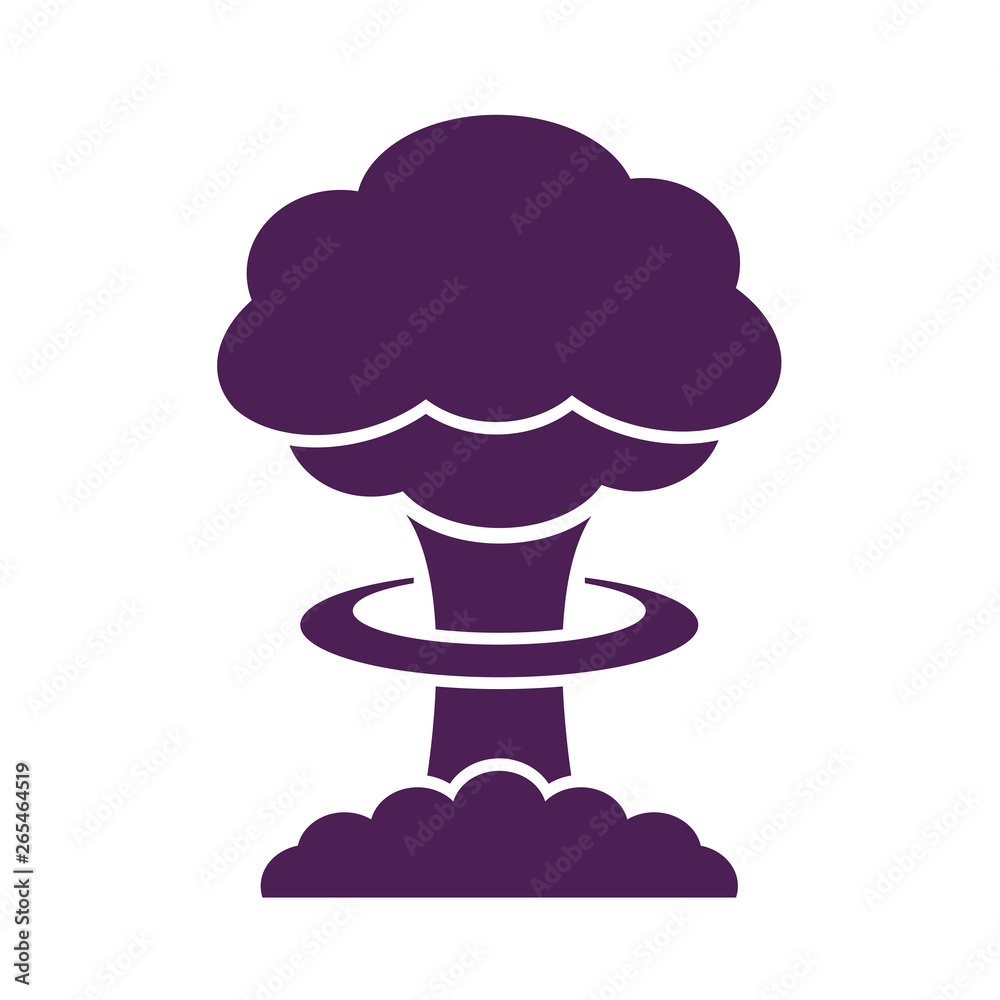Nuclear bomb explosion vector icon