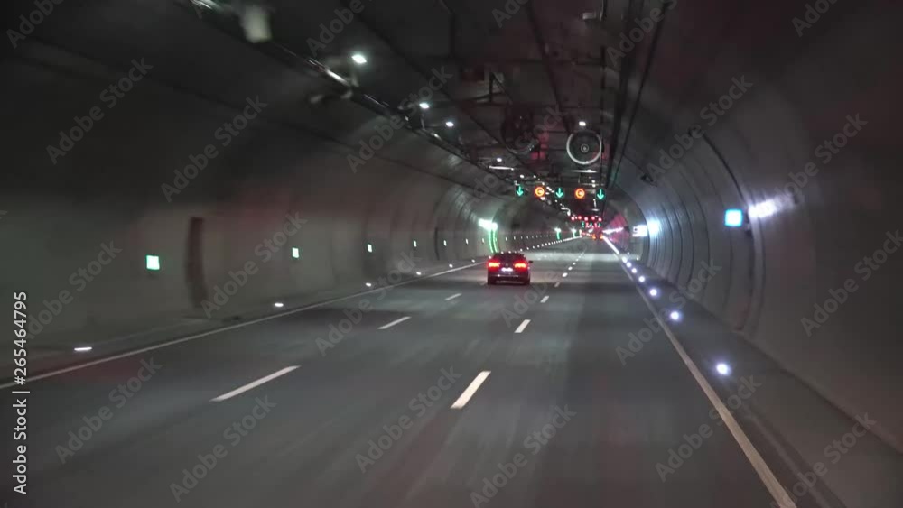 Red acceleration speed motion on night winter road Red acceleration speed motion on night winter road