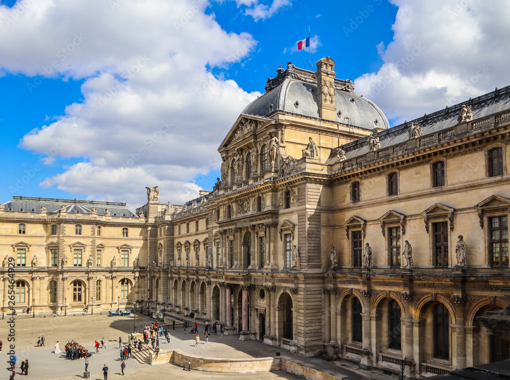 The Louvre Museum Paris France. April 2019