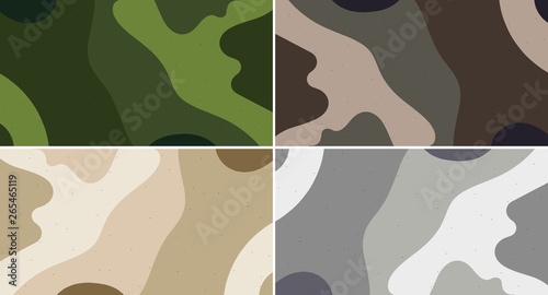 Set of camouflage seamless pattern. Abstract modern vector military backgound. Fabric textile print tamplate.
