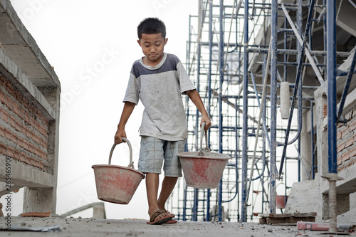 Child labor in building commercial building structures.