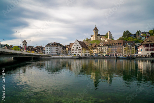 view of the city of Schaffhausen with the bridge across the Rhine