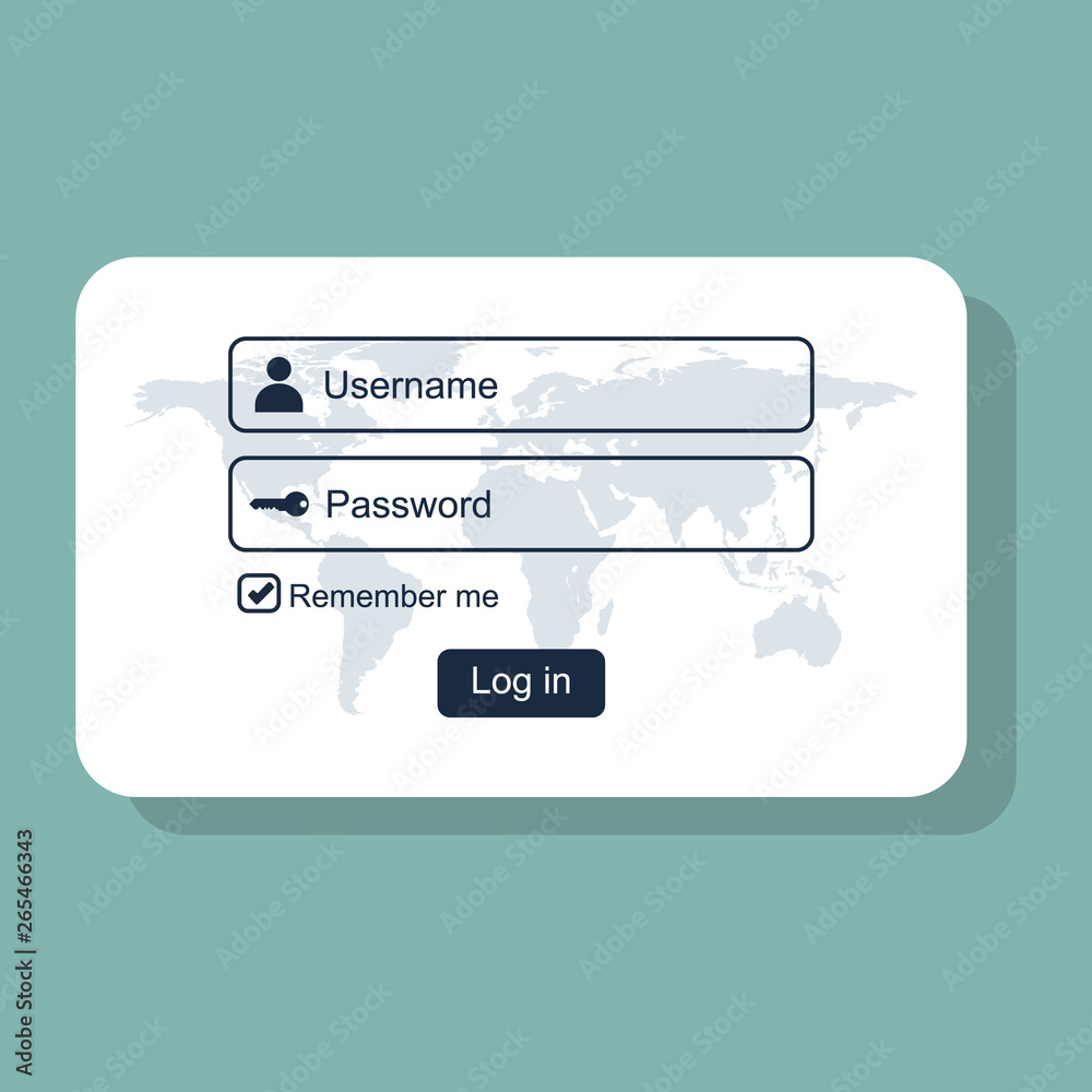 Login screen with user and password ready to sign in the account. Login screen with user and password ready to sign in the account.