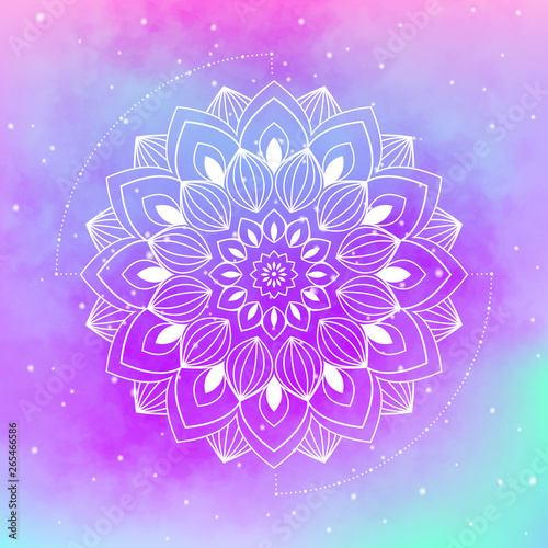 Mandala vector illustration. Circle ethnic decorative ornament.