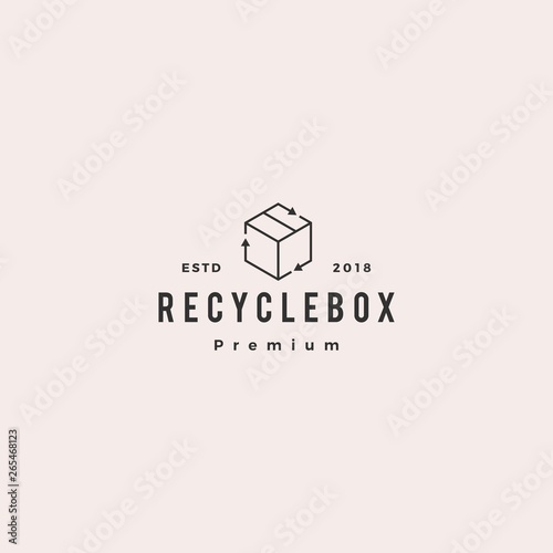 box packaging cardboard recycle logo vector icon illustration