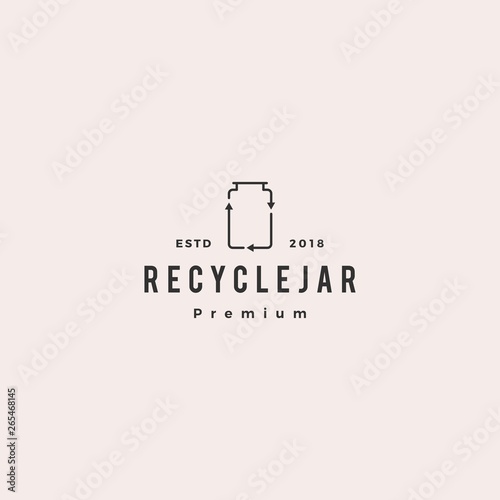 recycle jar glass logo vector icon