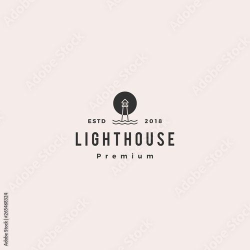 lighthouse logo vector icon line outline monoline