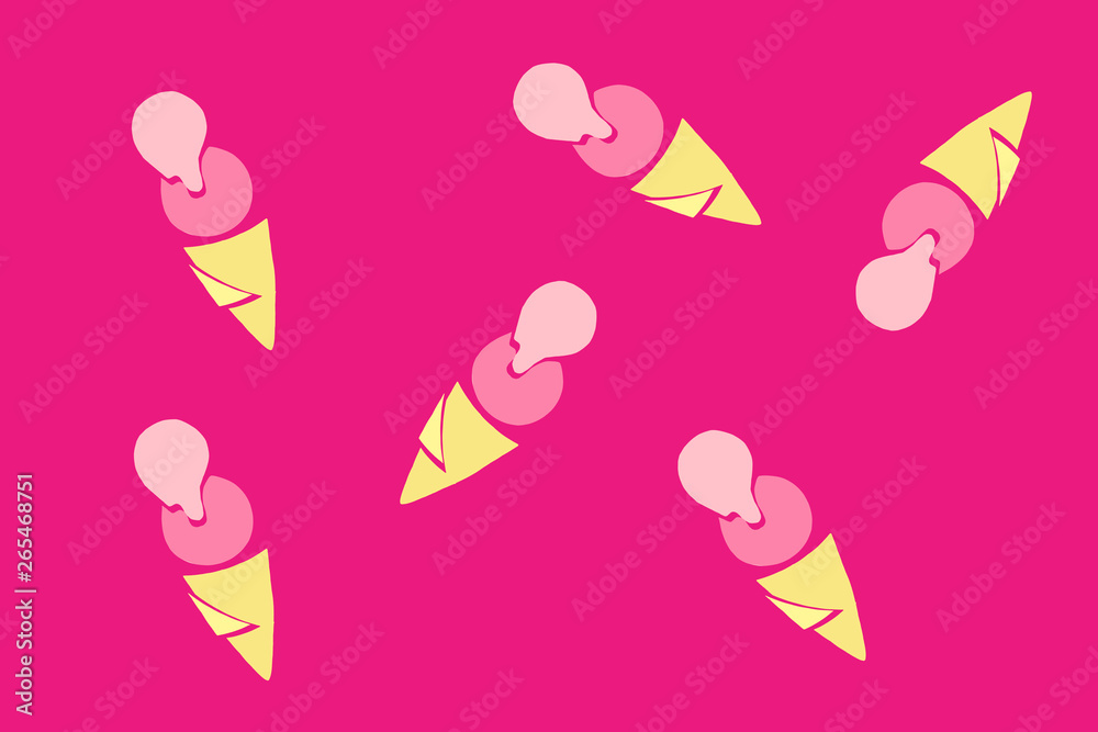 Ice cream in bright cartoon style. Ice cream in bright cartoon style.