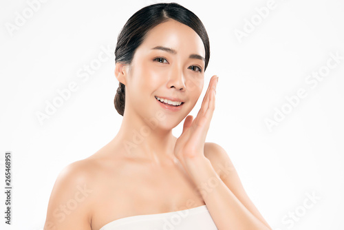 Beautiful Young asian Woman with Clean Fresh Skin