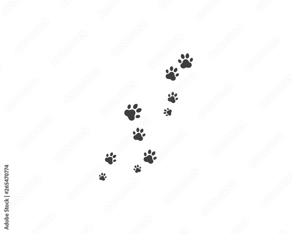 Paw background template vector Paw background template vector