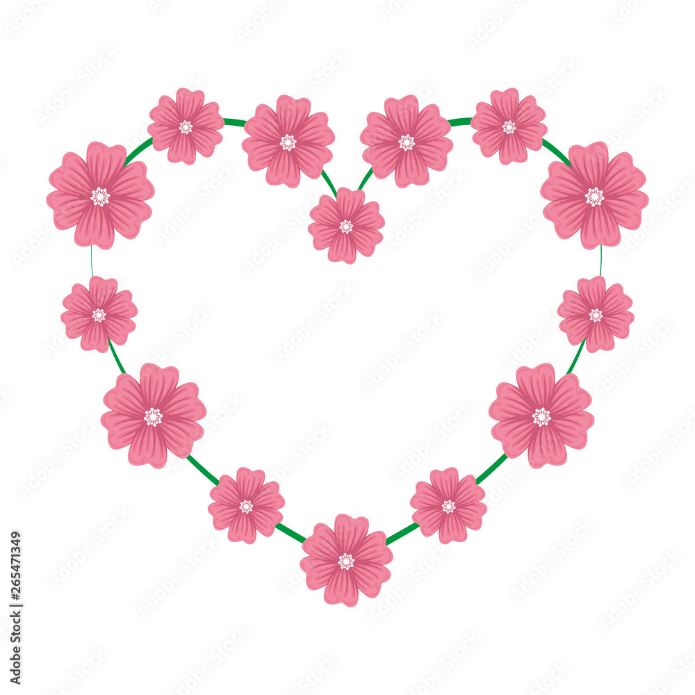 beautiful flowers with heart shape