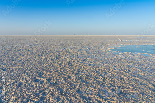 Bubbling pond in the salt plains of Asale Lake in the Danakil Depression in Ethiopia  Africa