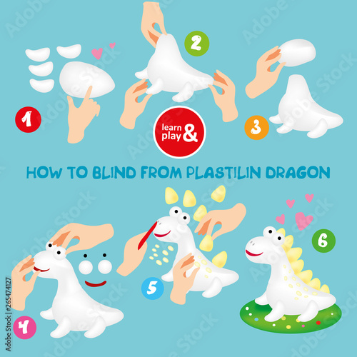 Cute Plasticine Dragon Step Instruction for Kid