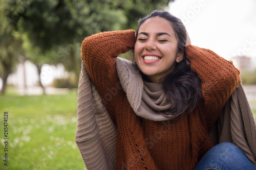 Excited overjoyed student girl holding head