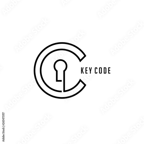 The line consists of keyhole and letter C vector logo