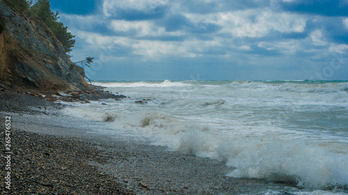Seascape, small storm on the sea
