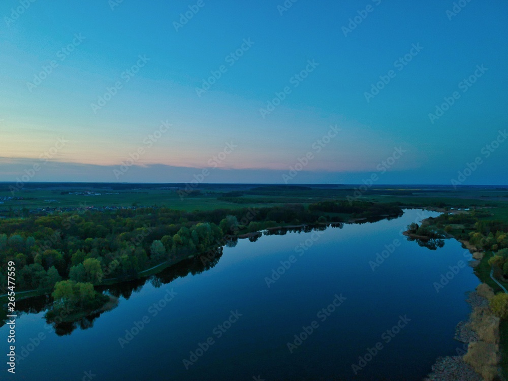 Obraz premium Aerial view of a forest in Belarus