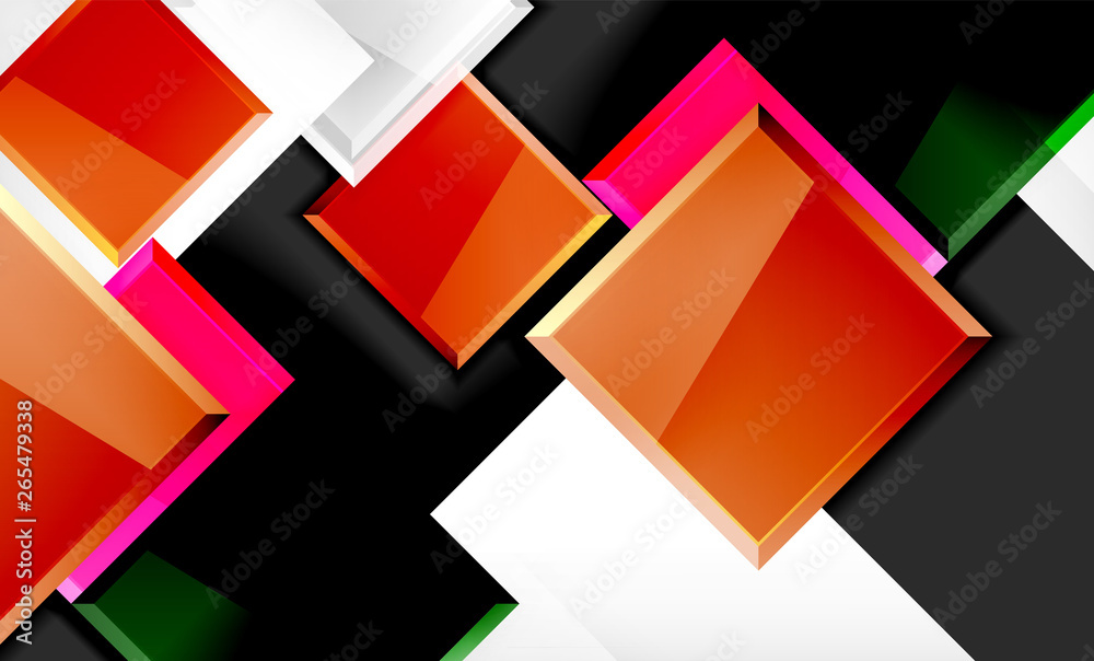 Bright colorful square shape blocks geometrical background Bright colorful square shape blocks geometrical background