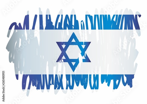 Flag of Israel, the State of Israel, a template for congratulations, design awards, an official document with the flag of Israel. Bright, colorful vector illustration