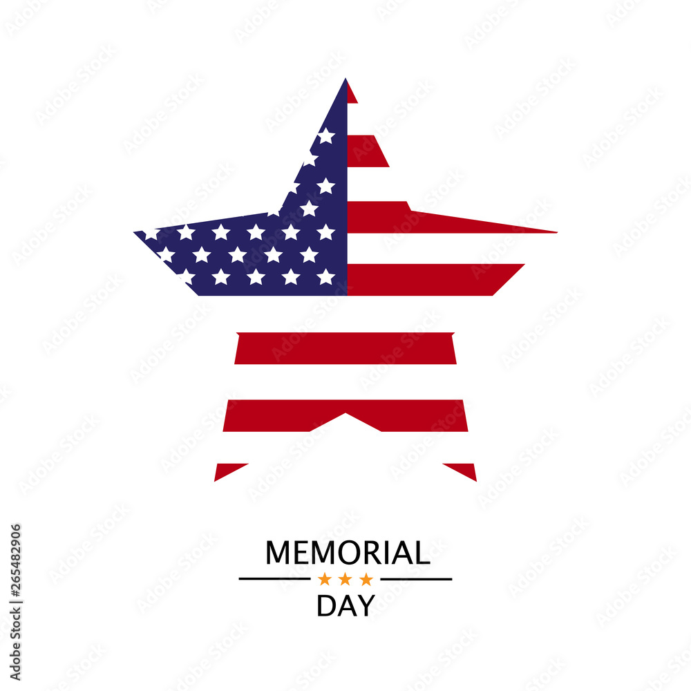 vector illustration of american flag. Memorial day.